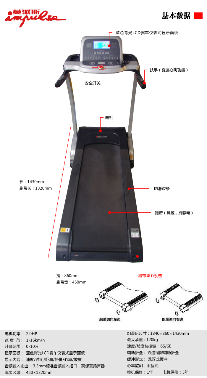 英派斯跑步机dp8715